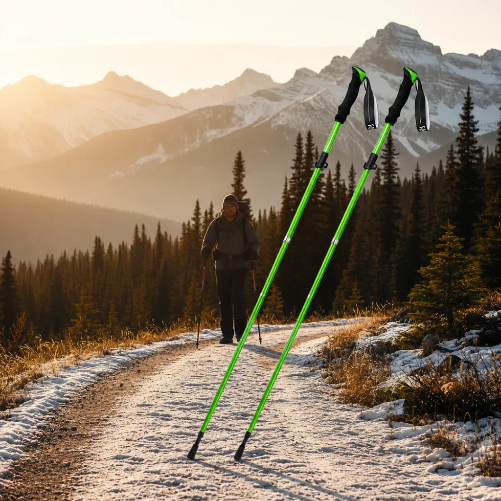 Mont Blanc trekking poles on a mountain trail