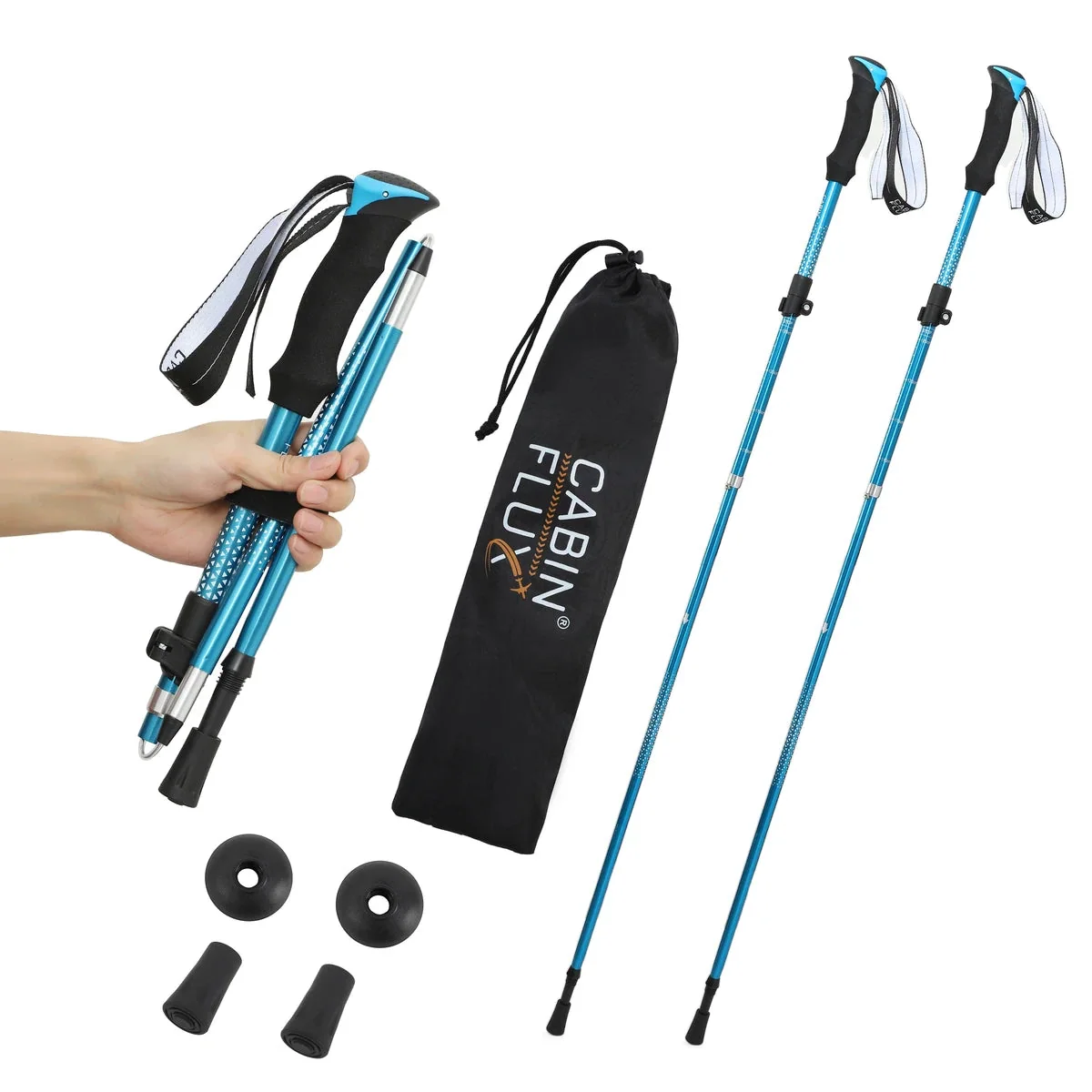 Mont Blanc Nordic walking poles folded to 33 cm
